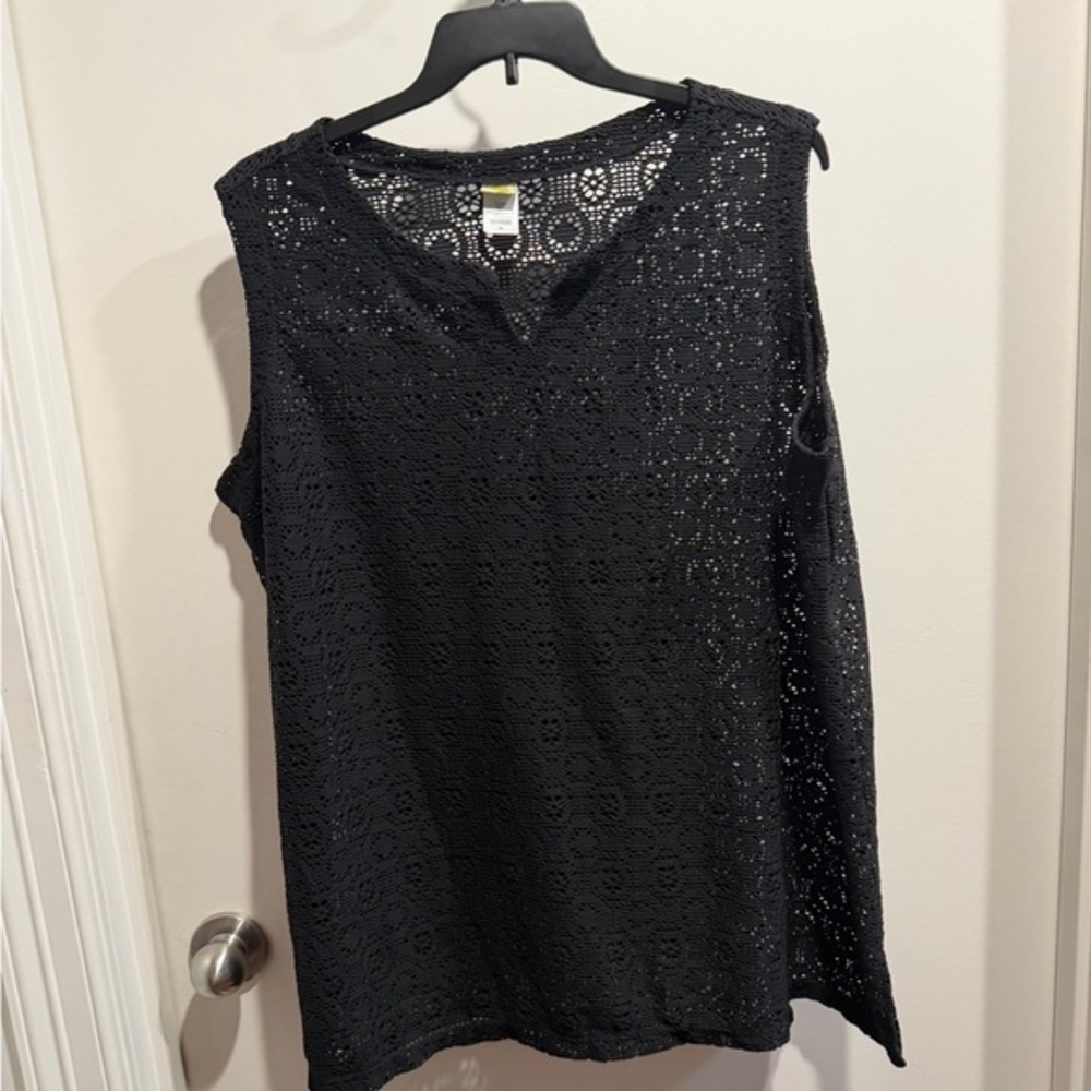 Islander Black Lace Tank Top